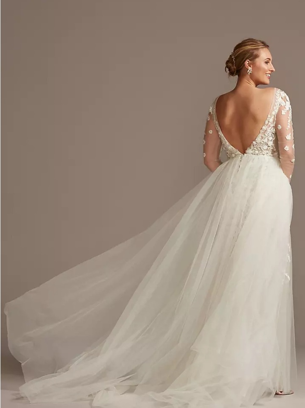Galina Signature - Embroidered Illusion Bodysuit Wedding Dress & optional skirt - Picture 5 of 15